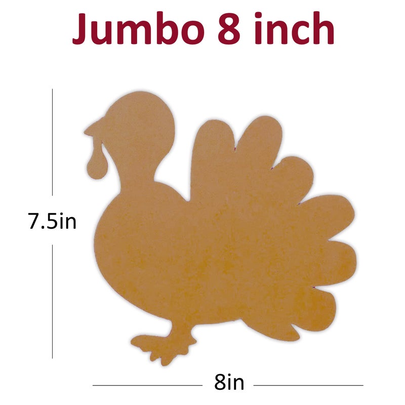 4E's Novelty 8" Foam Turkey Blank Cut Outs Shapes 24 Pack- Thanksgiving Crafts for Kids Bulk, Thanksgiving Craft for Toddler Kids Classroom Preschool Bulletin Board Supplies - Image 3